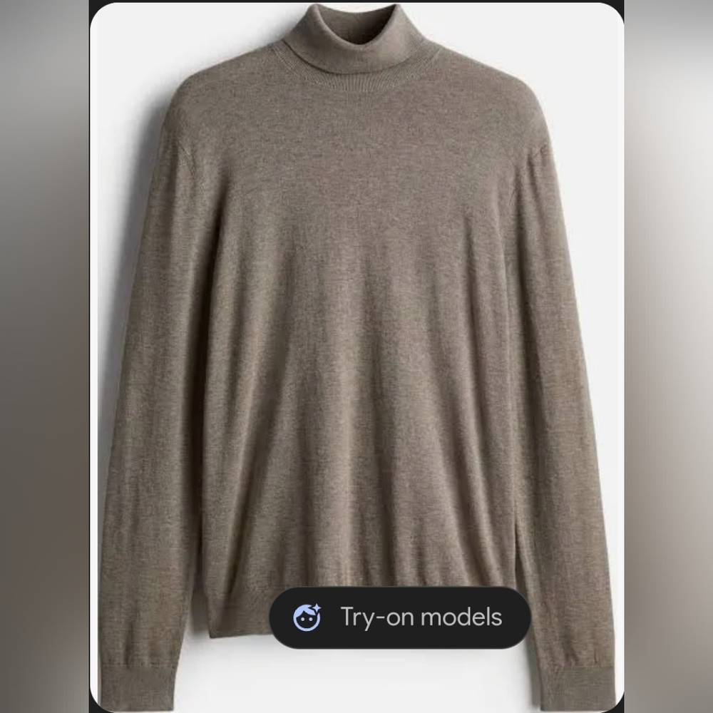 H&M Men's XL Beige Turtleneck